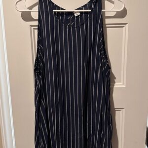 Navy and White Striped Sleeveless Top